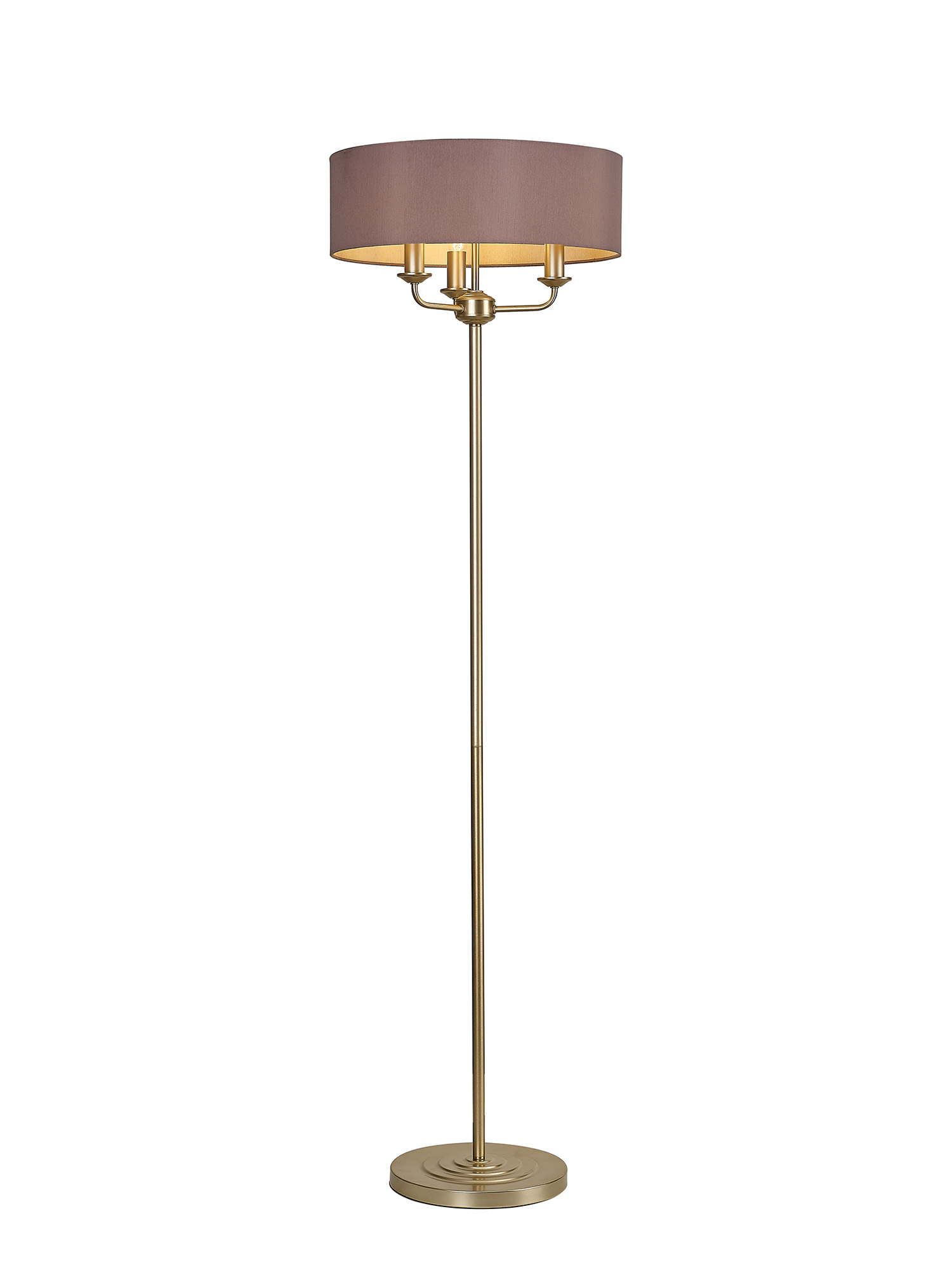 DK0992  Banyan 45cm 3 Light Floor Lamp Champagne Gold, Taupe